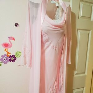 Sheer long night gown with matching robe